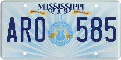 MS license plate ARO585