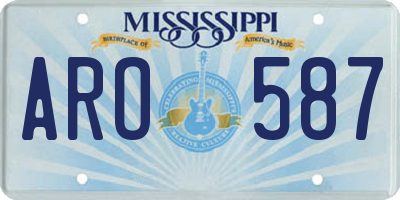 MS license plate ARO587