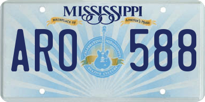 MS license plate ARO588