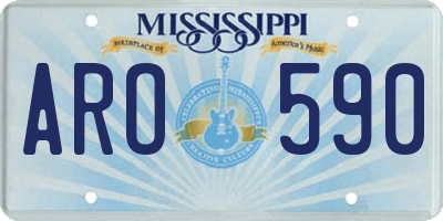 MS license plate ARO590