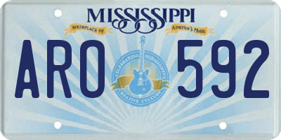 MS license plate ARO592