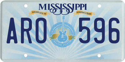 MS license plate ARO596