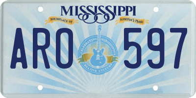 MS license plate ARO597