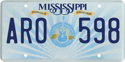 MS license plate ARO598