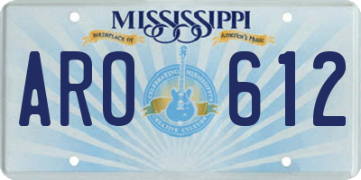 MS license plate ARO612