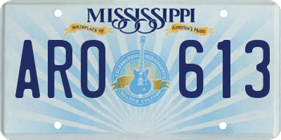 MS license plate ARO613