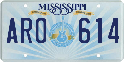 MS license plate ARO614