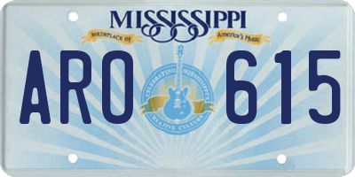 MS license plate ARO615