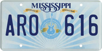 MS license plate ARO616