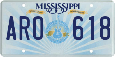 MS license plate ARO618
