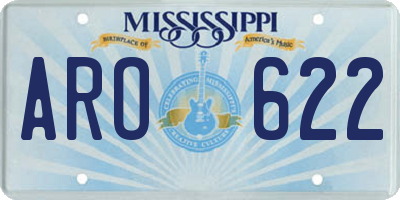 MS license plate ARO622