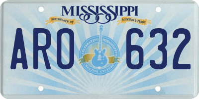MS license plate ARO632