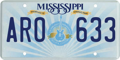 MS license plate ARO633