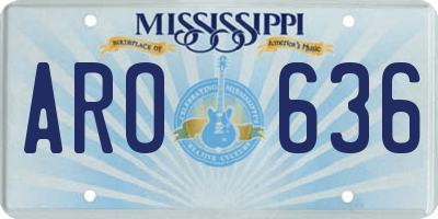 MS license plate ARO636