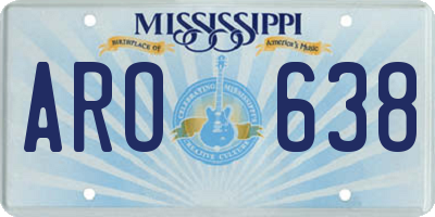 MS license plate ARO638