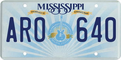 MS license plate ARO640