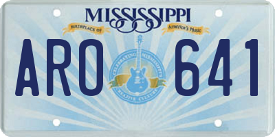 MS license plate ARO641