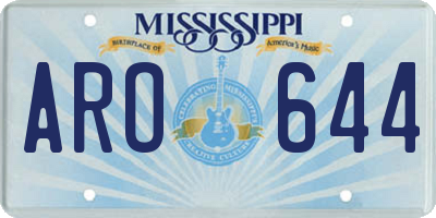 MS license plate ARO644