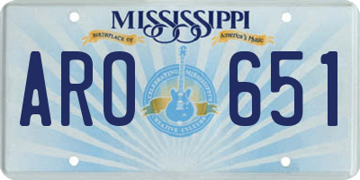 MS license plate ARO651