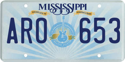 MS license plate ARO653