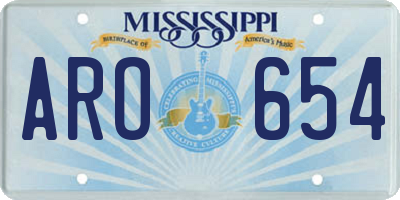 MS license plate ARO654