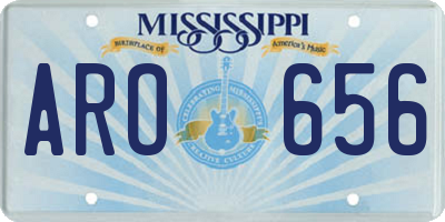 MS license plate ARO656