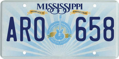 MS license plate ARO658