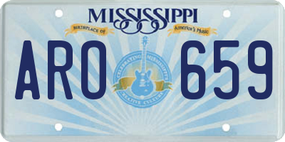 MS license plate ARO659
