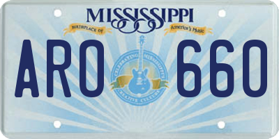 MS license plate ARO660