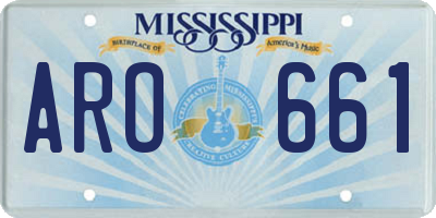 MS license plate ARO661