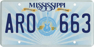 MS license plate ARO663