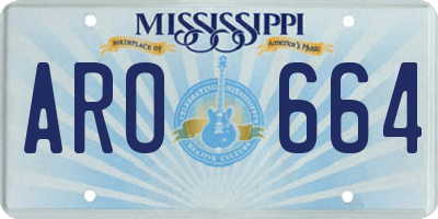 MS license plate ARO664