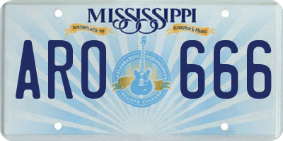 MS license plate ARO666