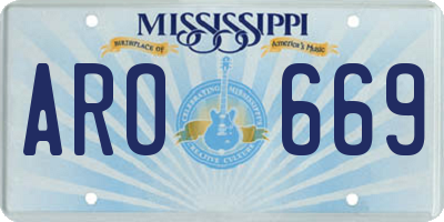 MS license plate ARO669