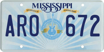 MS license plate ARO672