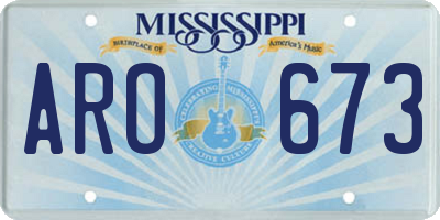 MS license plate ARO673