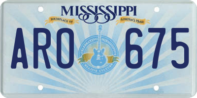 MS license plate ARO675