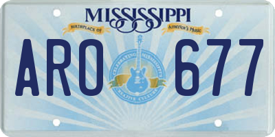 MS license plate ARO677