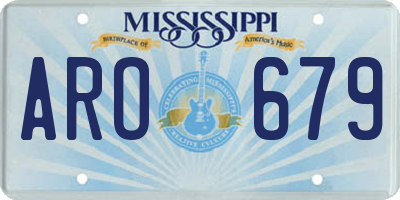 MS license plate ARO679