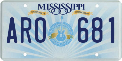 MS license plate ARO681