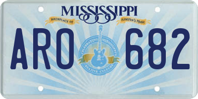 MS license plate ARO682