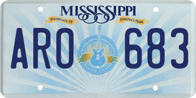MS license plate ARO683