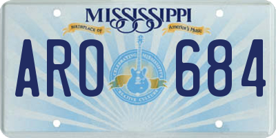 MS license plate ARO684