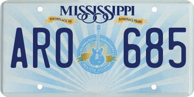 MS license plate ARO685
