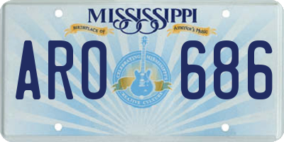 MS license plate ARO686