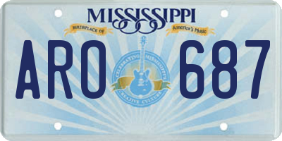 MS license plate ARO687