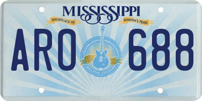 MS license plate ARO688