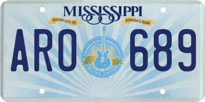 MS license plate ARO689