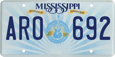 MS license plate ARO692