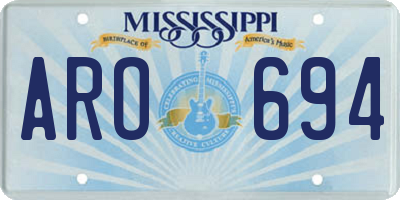 MS license plate ARO694